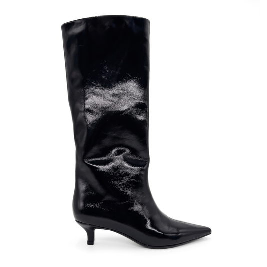Ari Knee-High Glossed Leather Boots