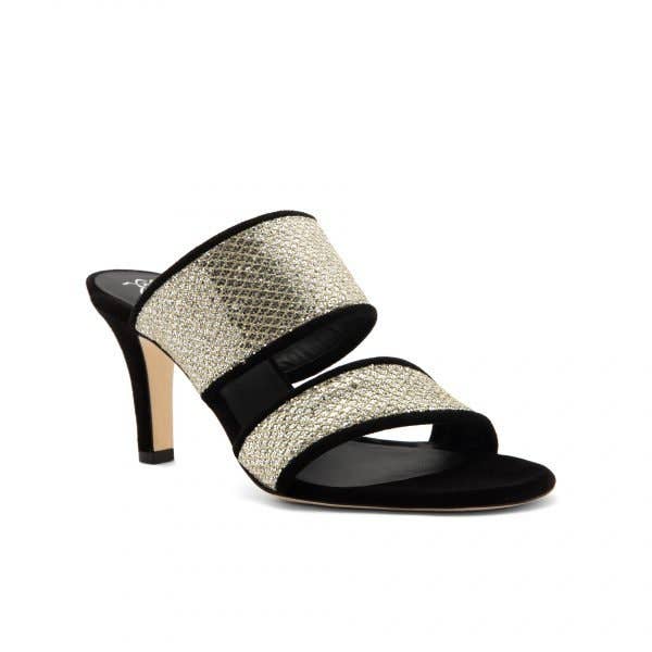 ARNIA - Mery Silver Gold Fabric Black Suede