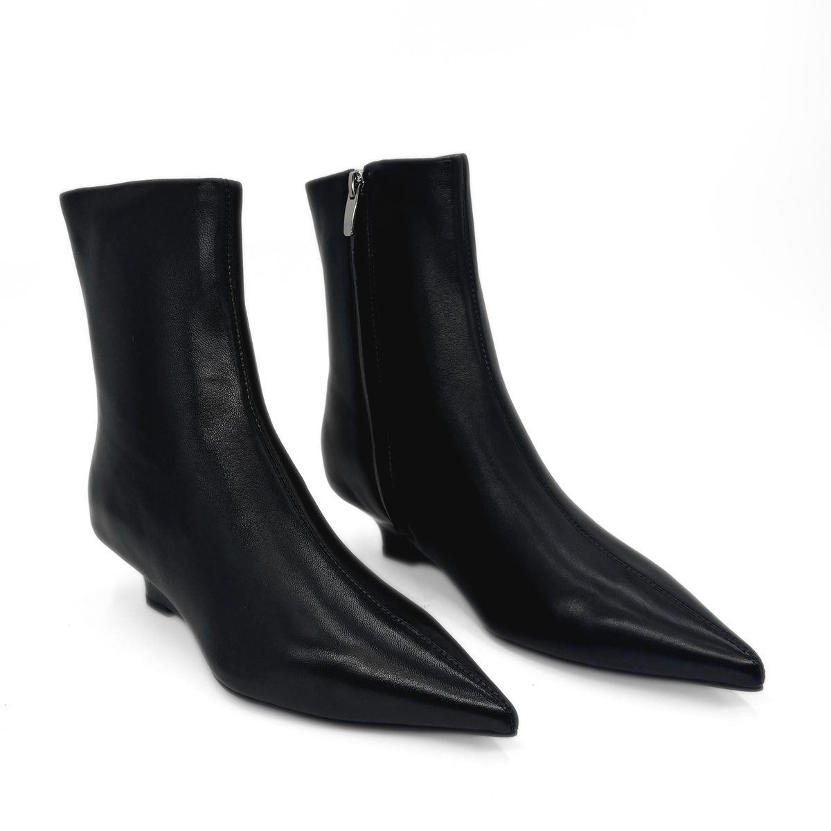Jody Leather Wedge Boots - Black
