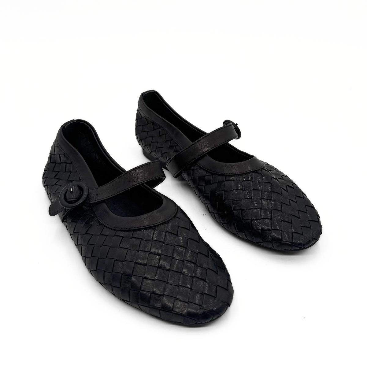 Rena Woven Mary Janes - Black