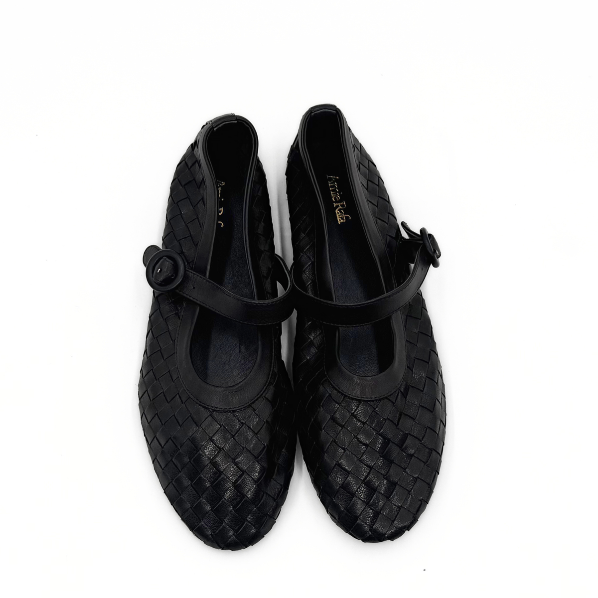 Rena Woven Mary Janes - Black