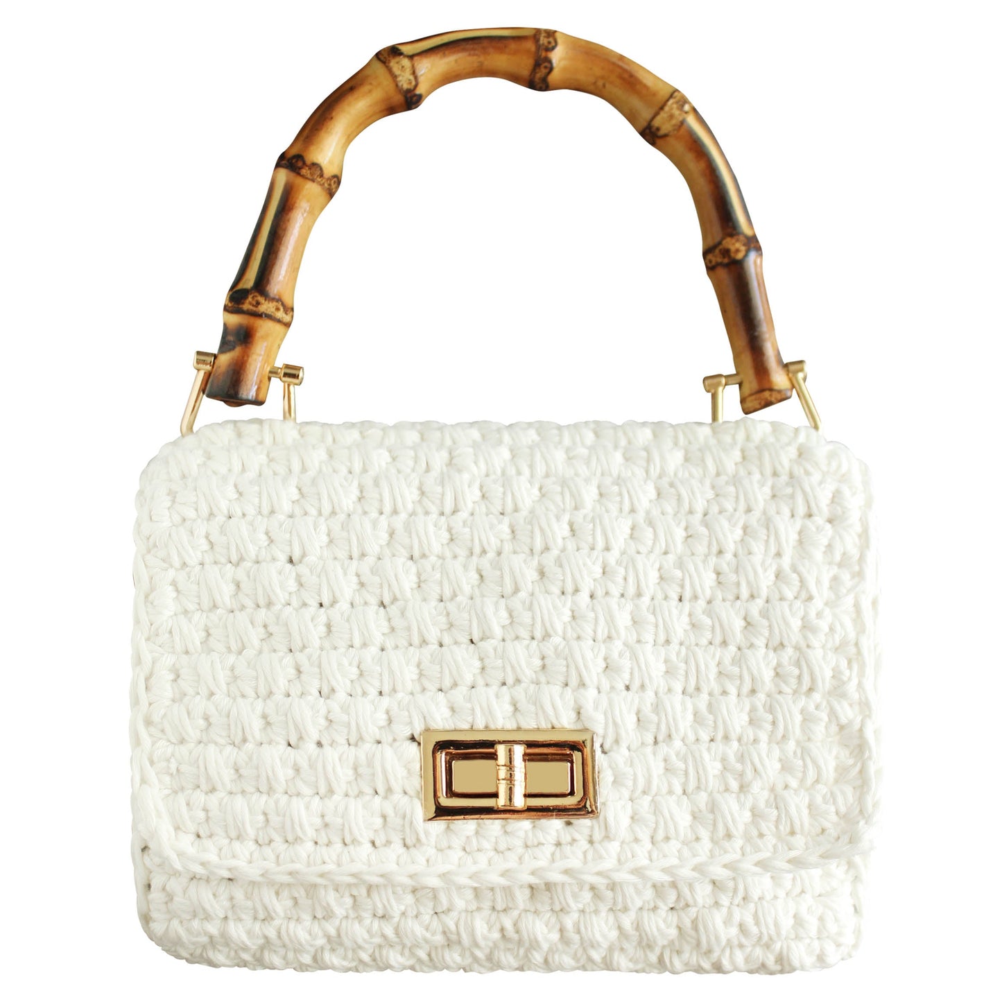 AIRMAIL Mini Crochet Handbag In White