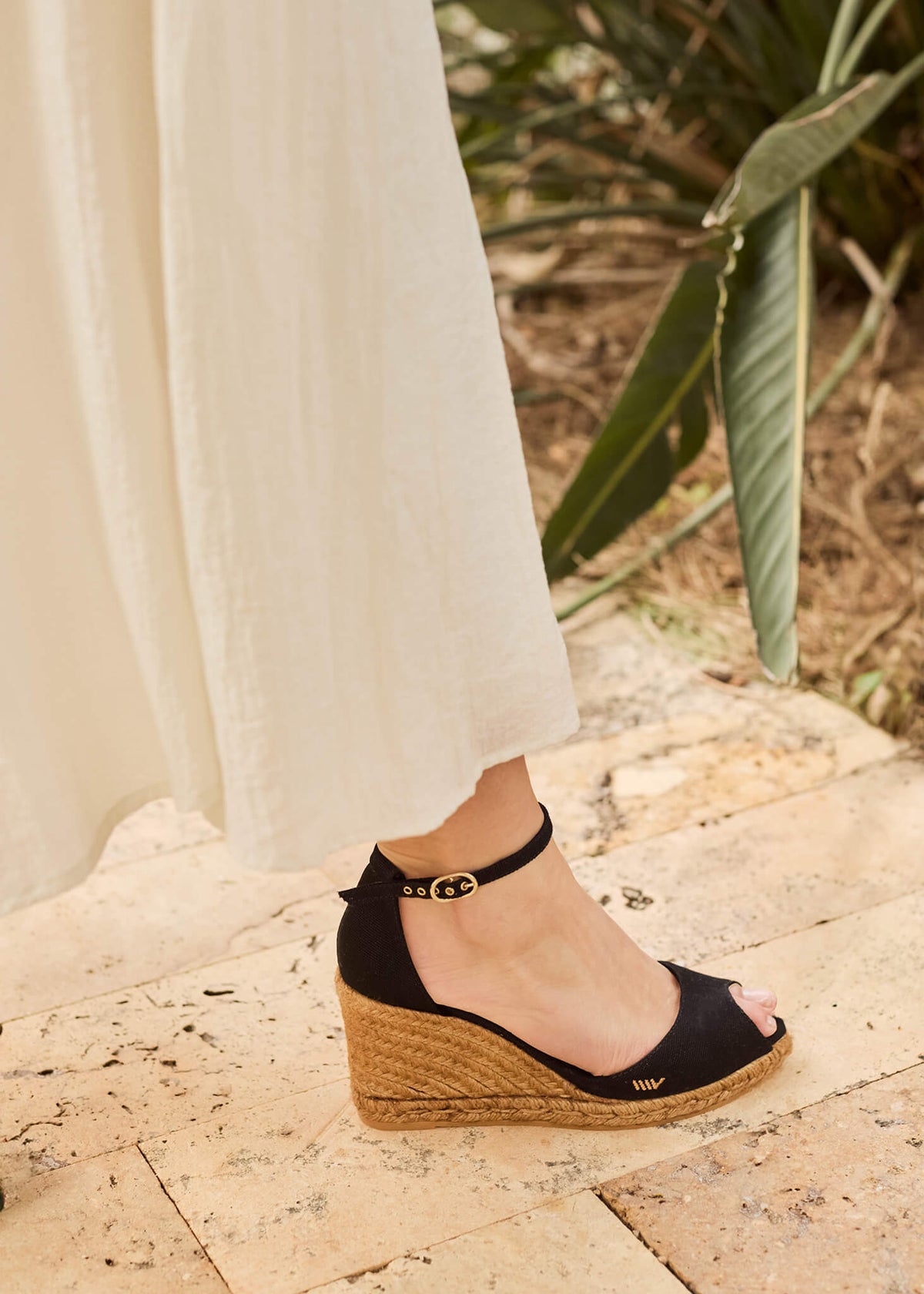 Aiguafreda Canvas Espadrille Sandal Wedges