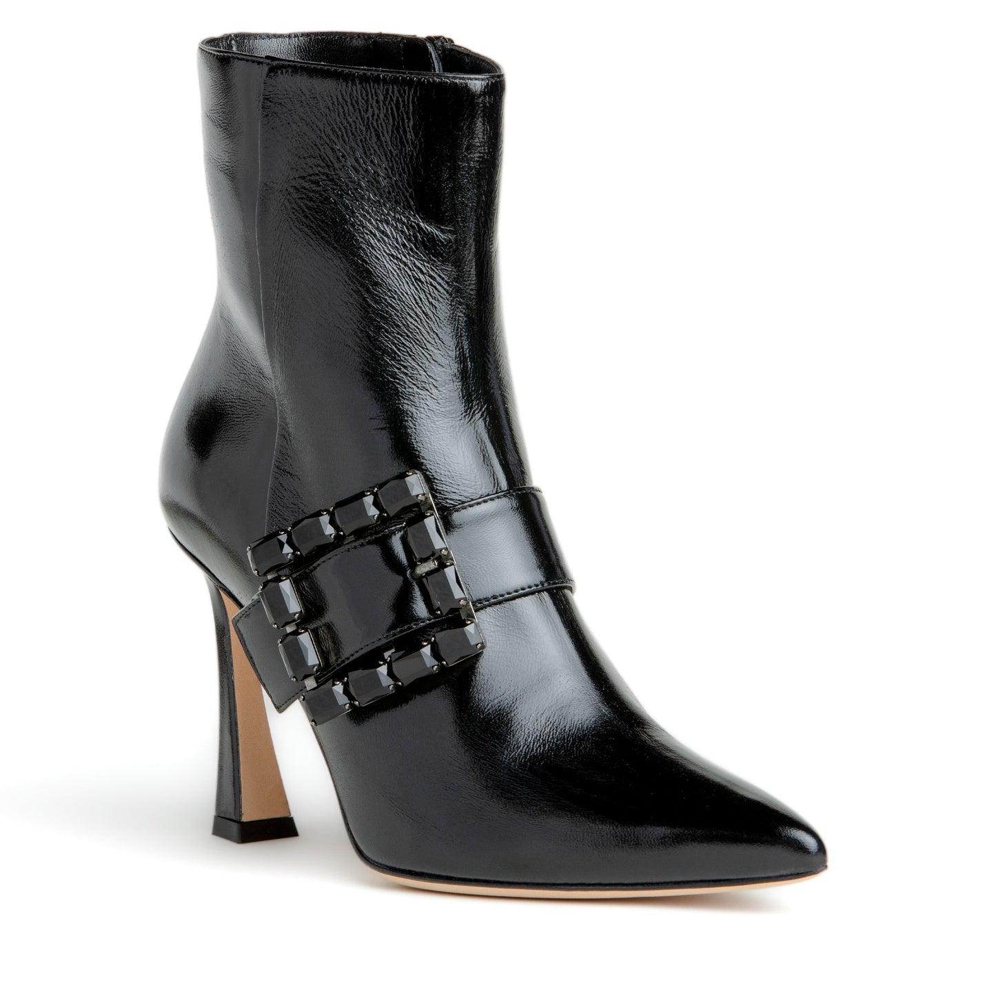 Tammi Black Patent Leather Bootie