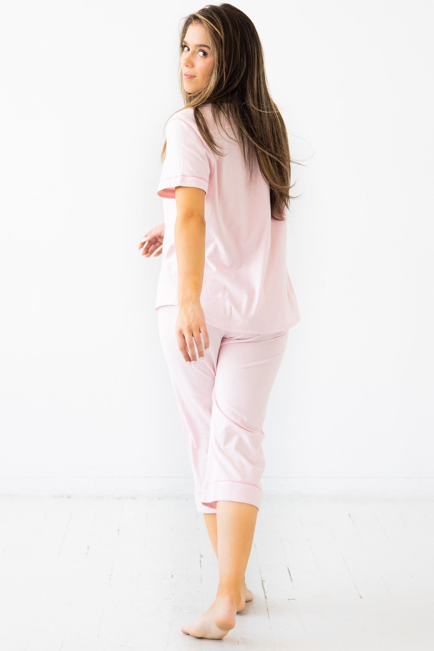 Classic Luxury Capri Pajamas in  Brushed Pima Cotton