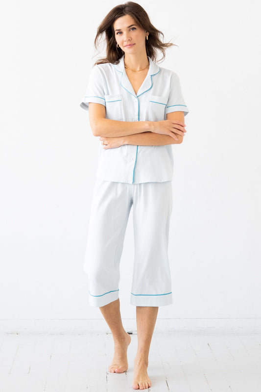 Classic Luxury Capri Pajamas in  Brushed Pima Cotton