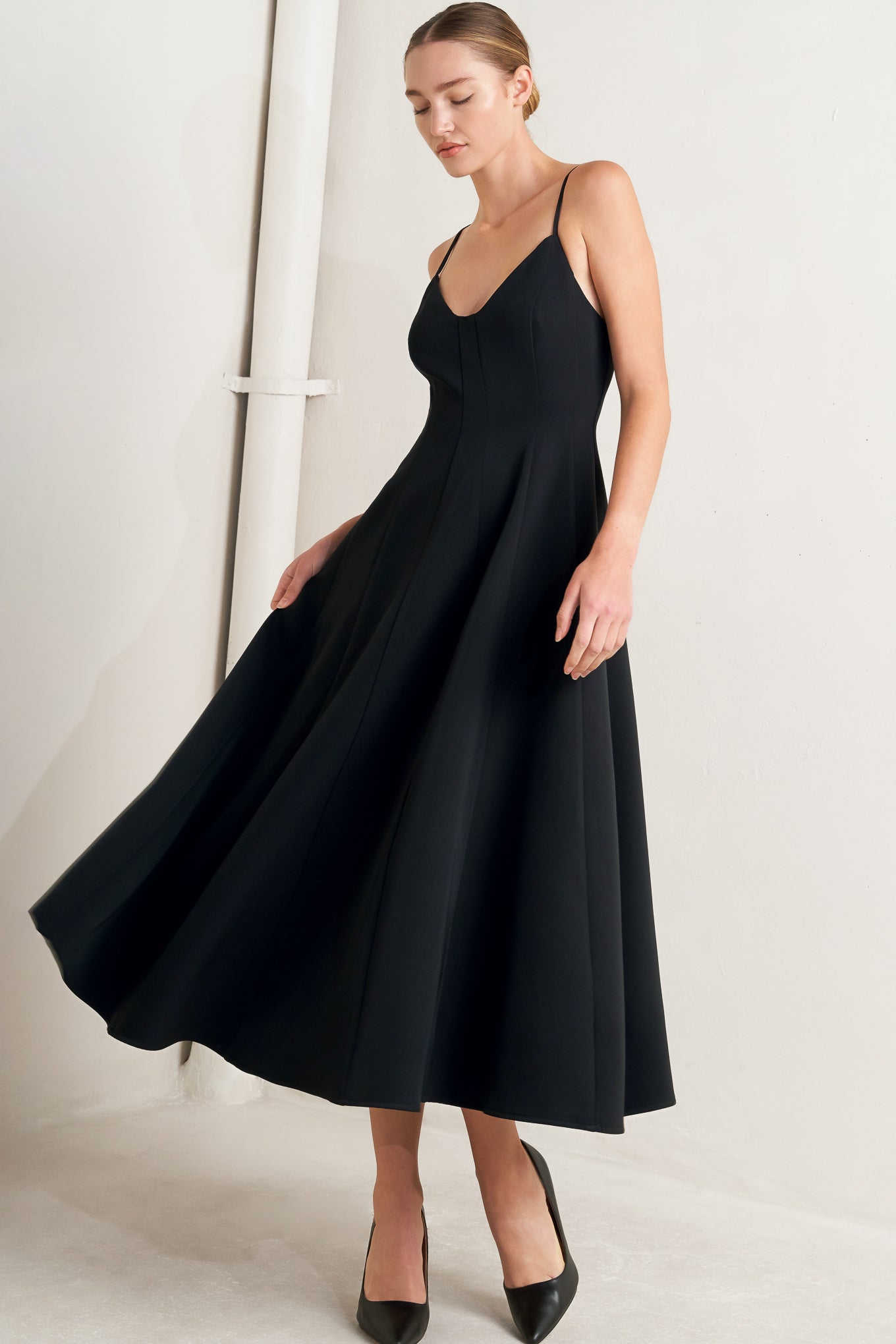 PURE INTENTION WOVEN MIDI DRESS