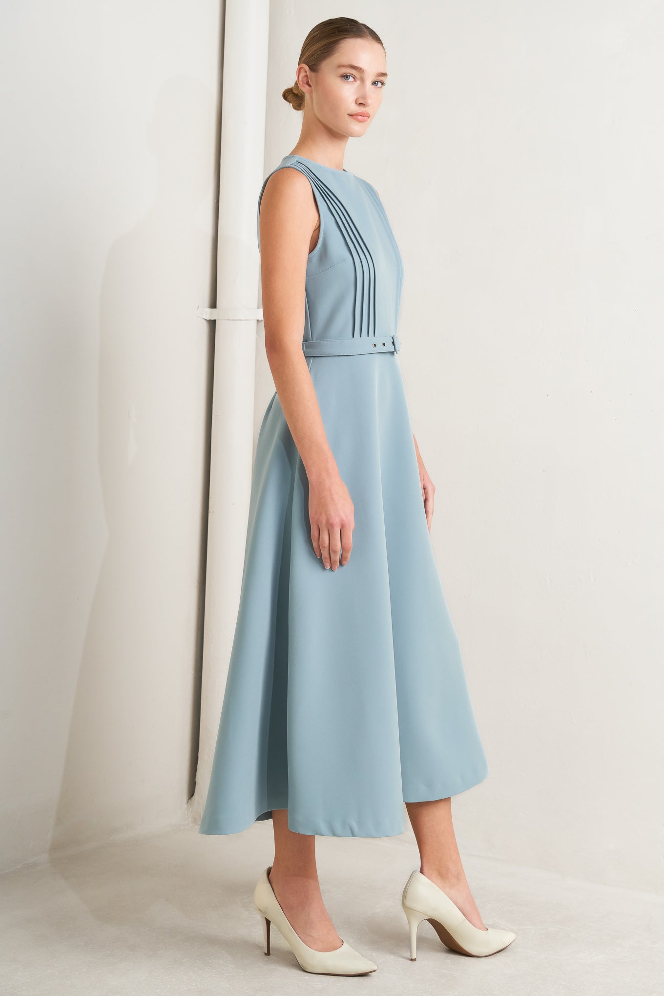 SOFT SPOKEN WOVEN MIDI DRESS
