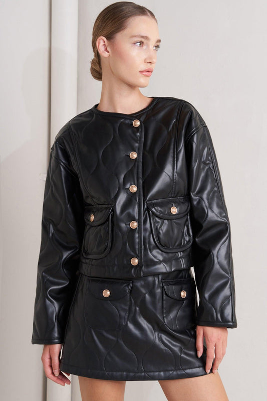 MOTO CHIC FAUX LEATHER JACKET