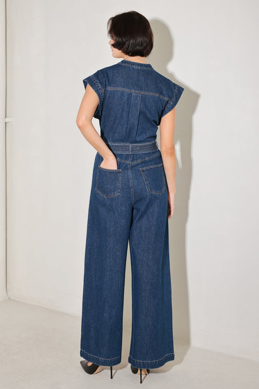 TRUE BLUE LOVE DENIM JUMPSUIT