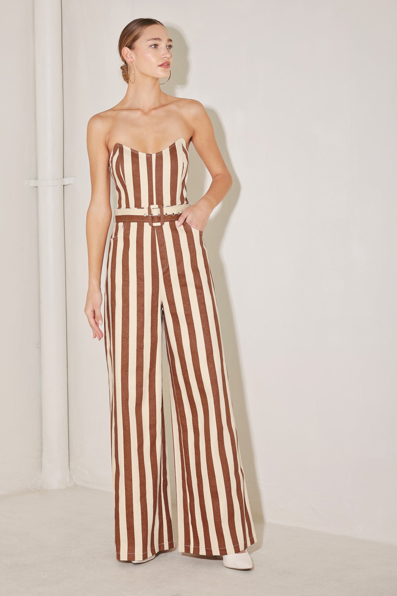 GOLDEN STRIPE ERA WOVEN JUMPSUIT