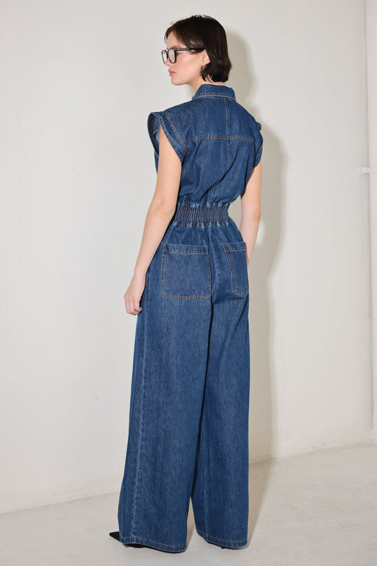 POWER PLAY DENIM JUMPSUIT