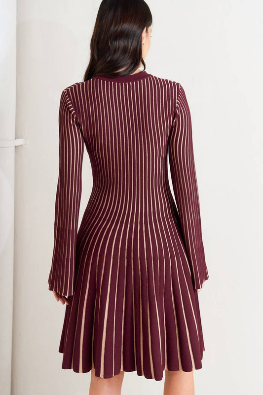 VERTICAL GRACE SWEATER MINI DRESS