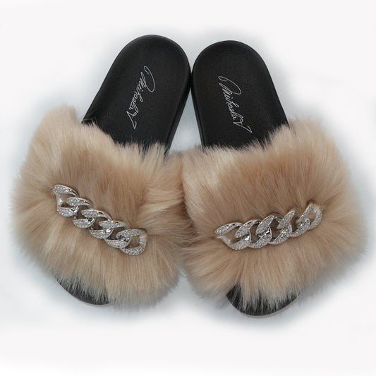 Michaela V Pupa Slippers Tan
