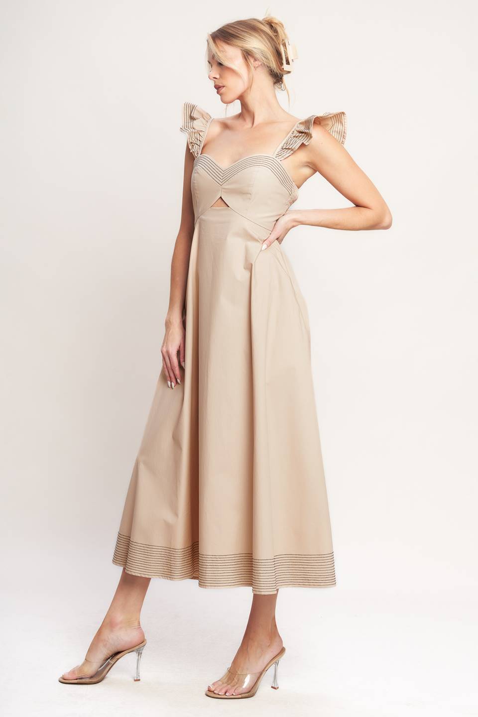 BEAUTIFULLY UNEXPECTED WOVEN MIDI DRESS