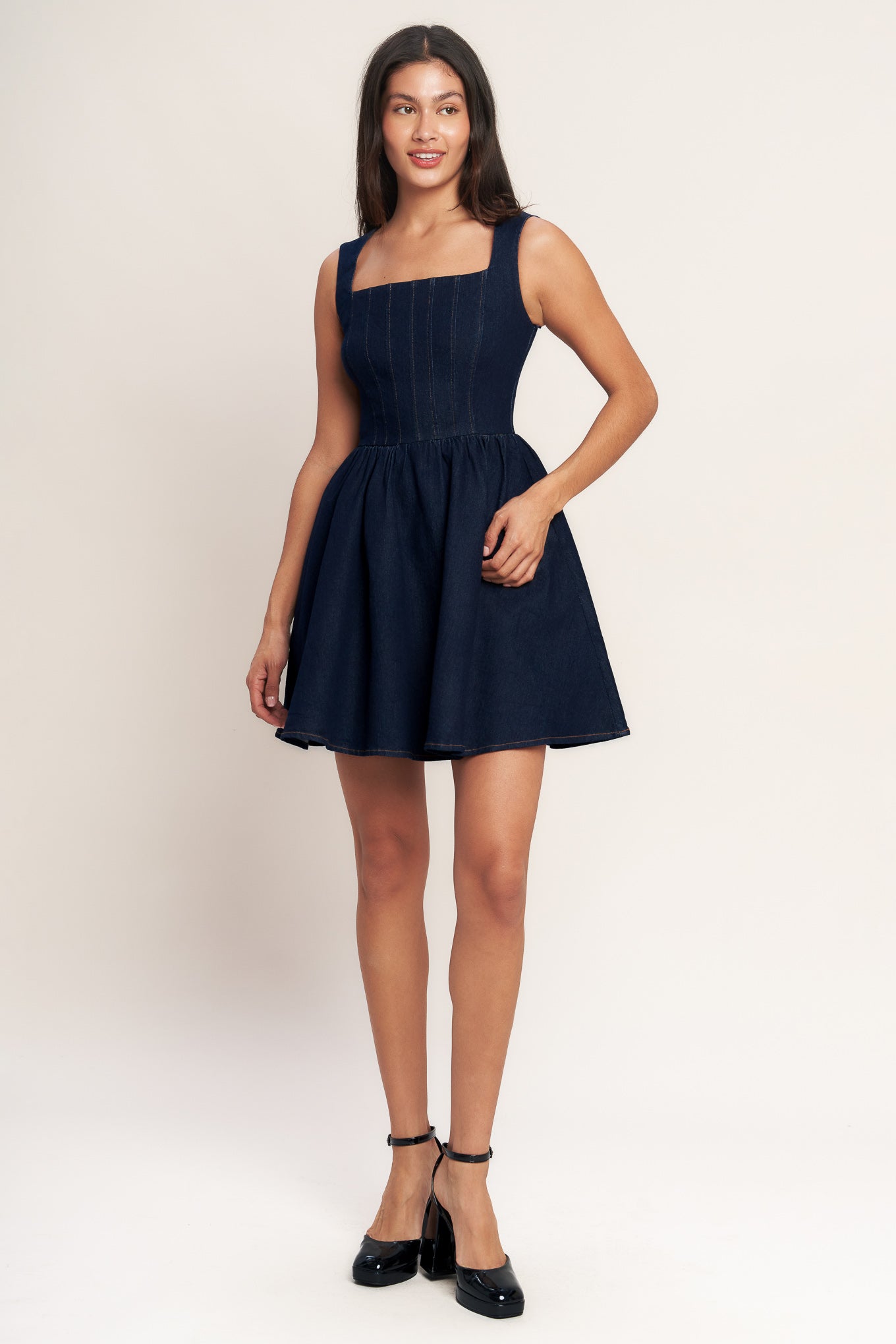 LOVE AT FIRST WEAR DENIM MINI DRESS