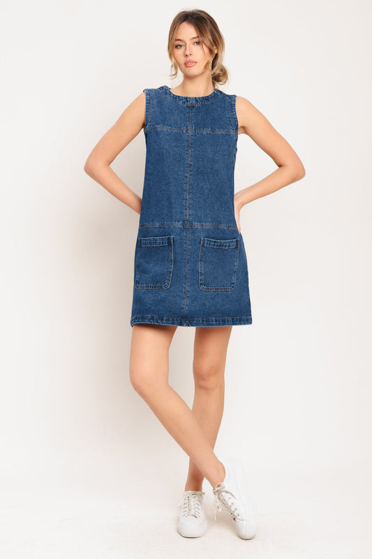 LAIDBACK CHIC DENIM SHIFT DRESS