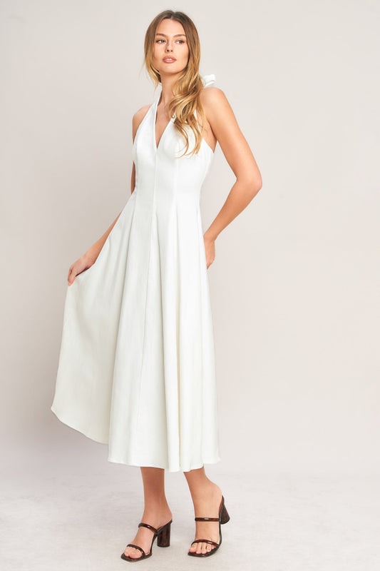 SERENE MOMENT WOVEN MIDI DRESS