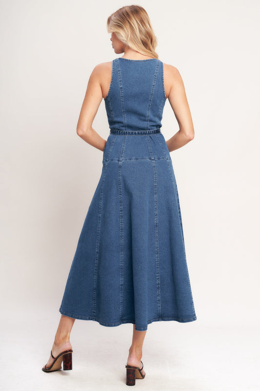 SUNDAY STROLL DENIM MIDI DRESS