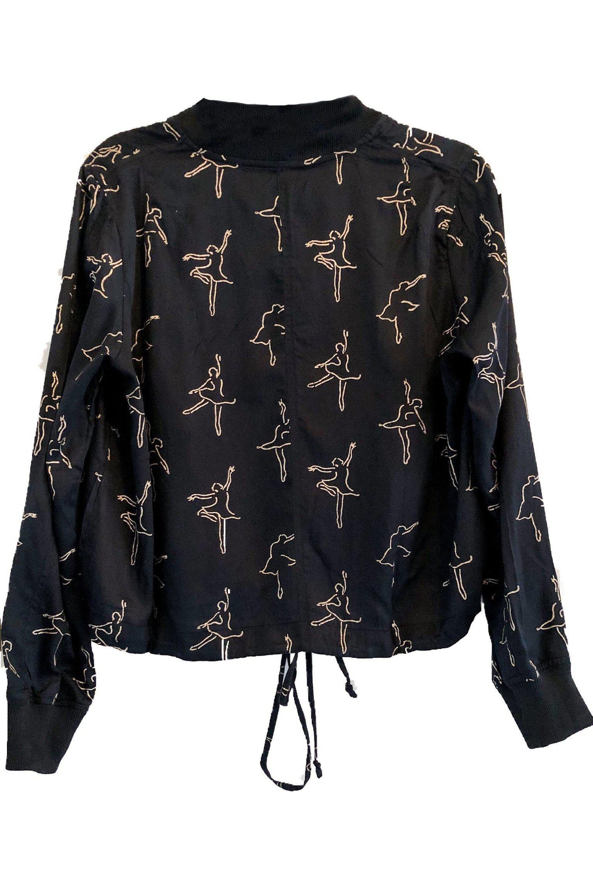 Dancing Ballerina Bomber in Black + Gold