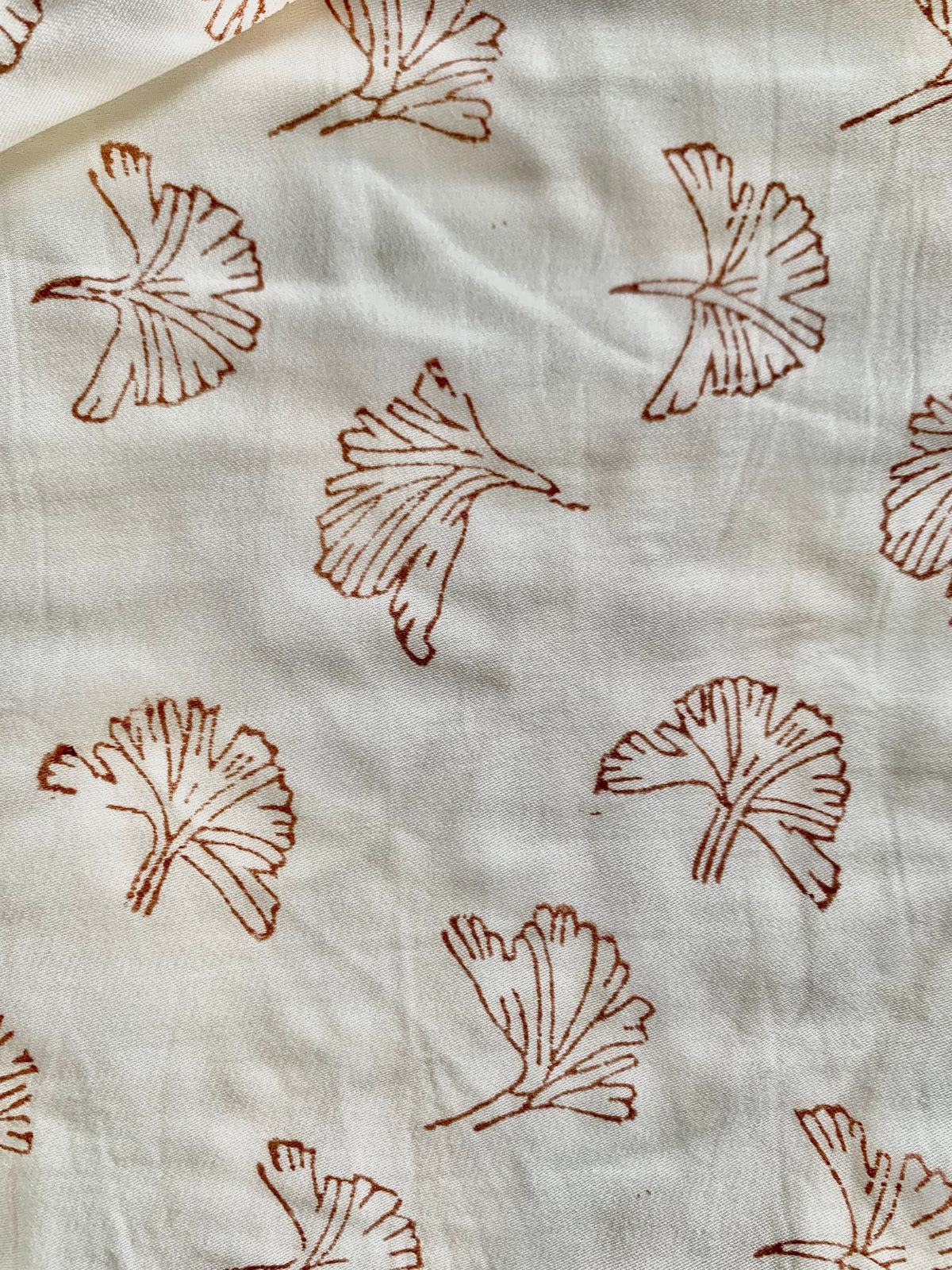 Ginkgo Leaf Maxi Wrap Dress in White + Copper
