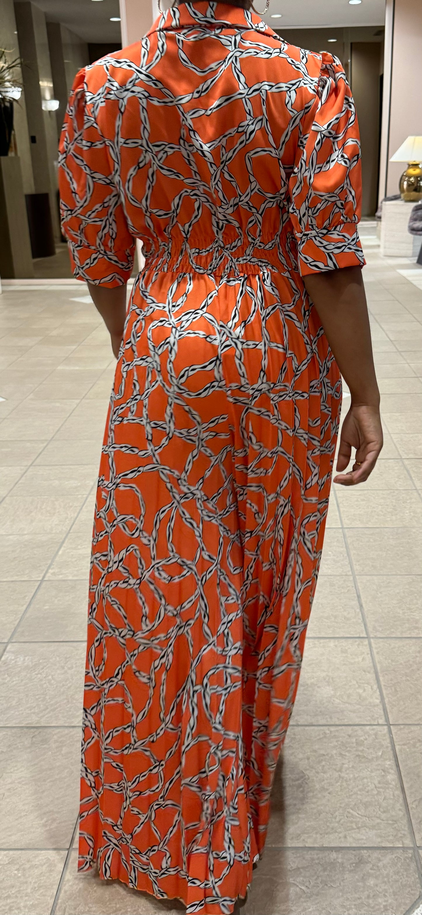 Bellavie - Orange Pleated Jumpsuit