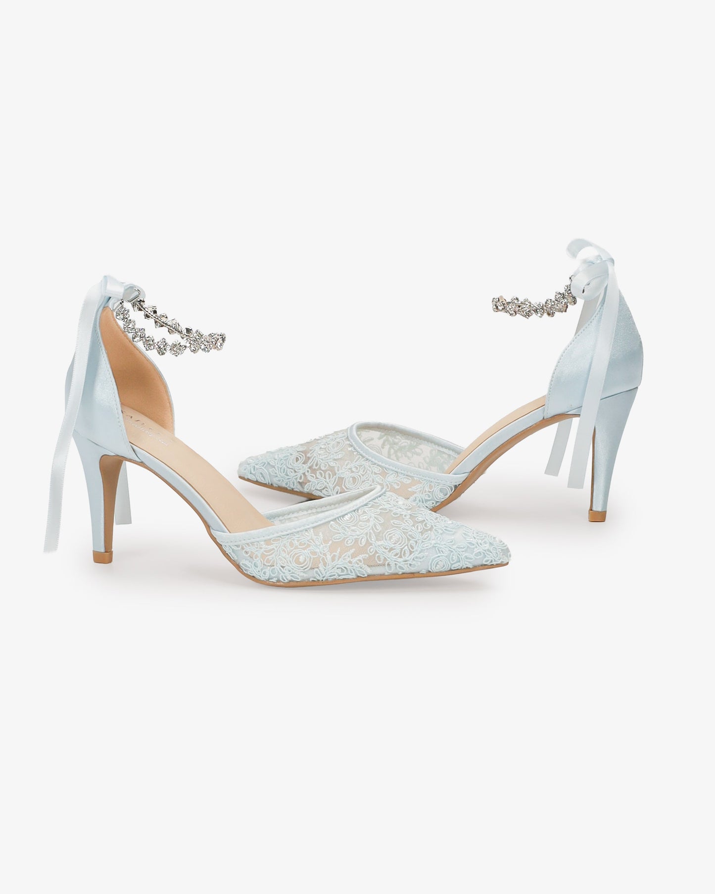 Wedding Lace Heels With Amaryllis Crystal Strap