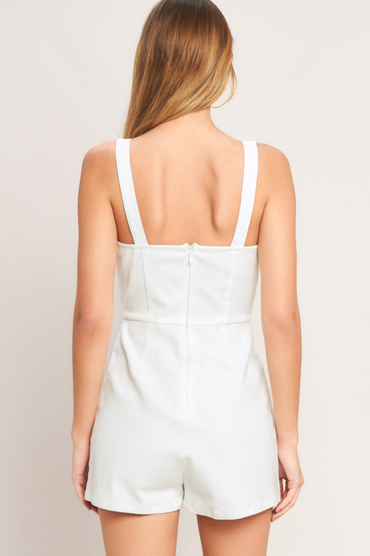FIRST DATE WOVEN SKORT ROMPER
