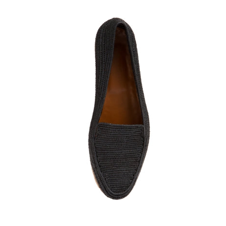Women's Raffia Loafers (Black)