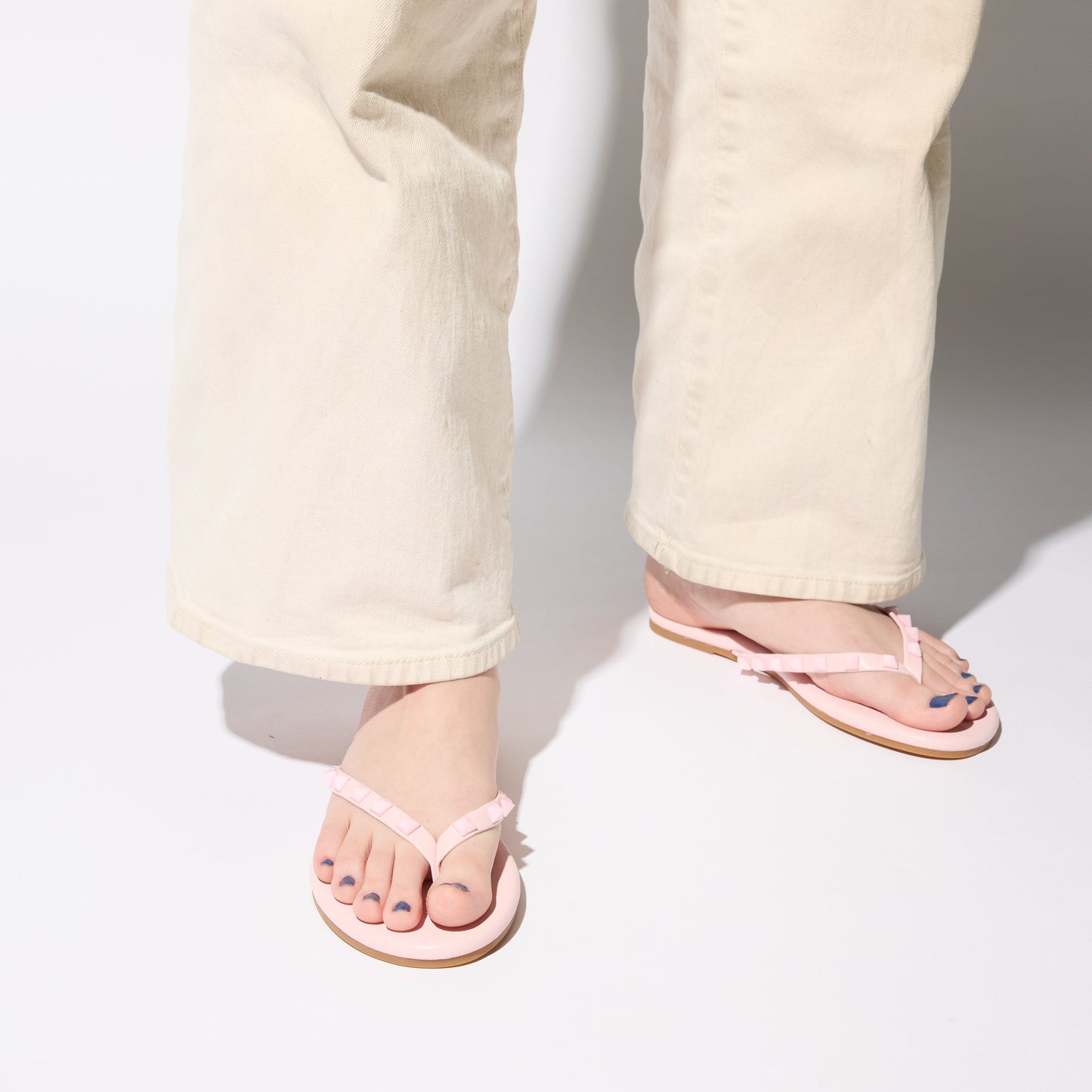 Rivington Stud Flip Flop in Ballet Pink