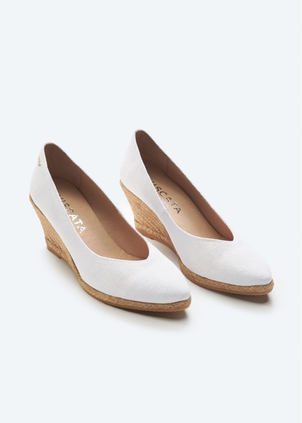 Roses Canvas V Cut Espadrille Wedges