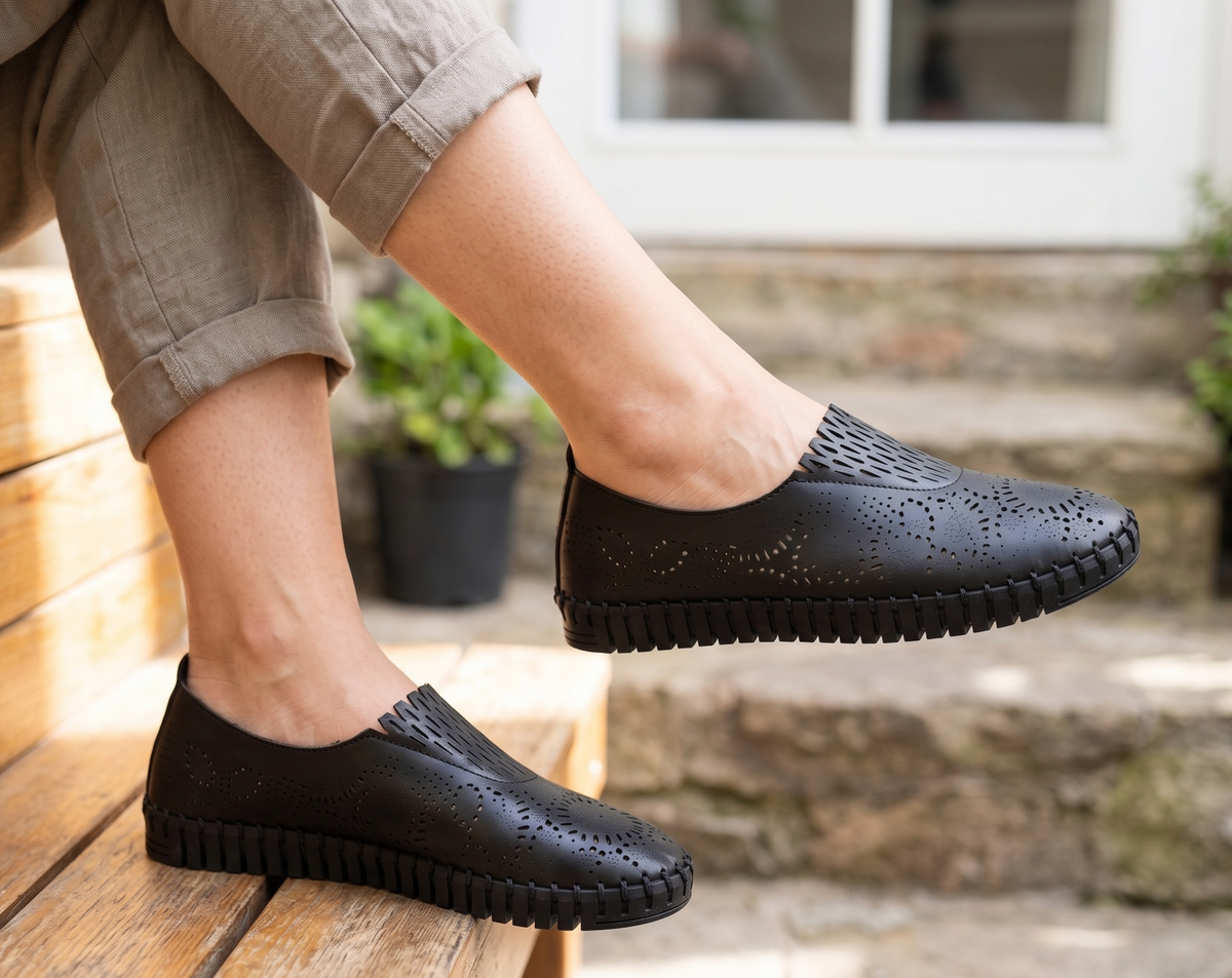 Eric Michael Stella Laser Cut Slip On