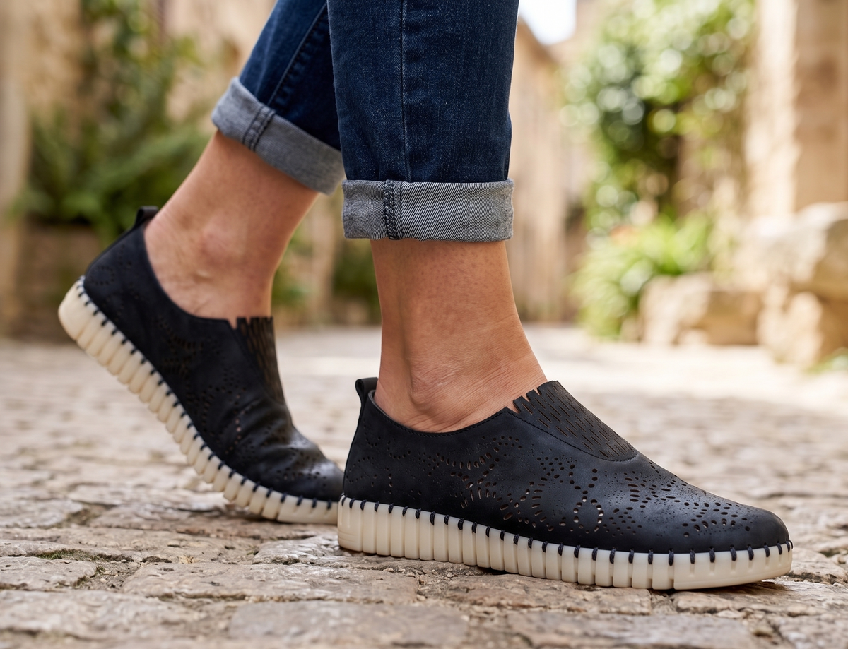 Eric Michael Stella Laser Cut Slip On