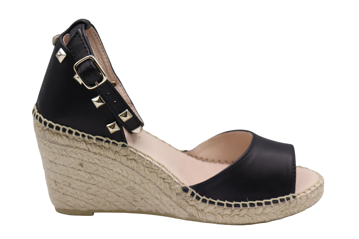 Eric Michael Val Studded Woven Wedge