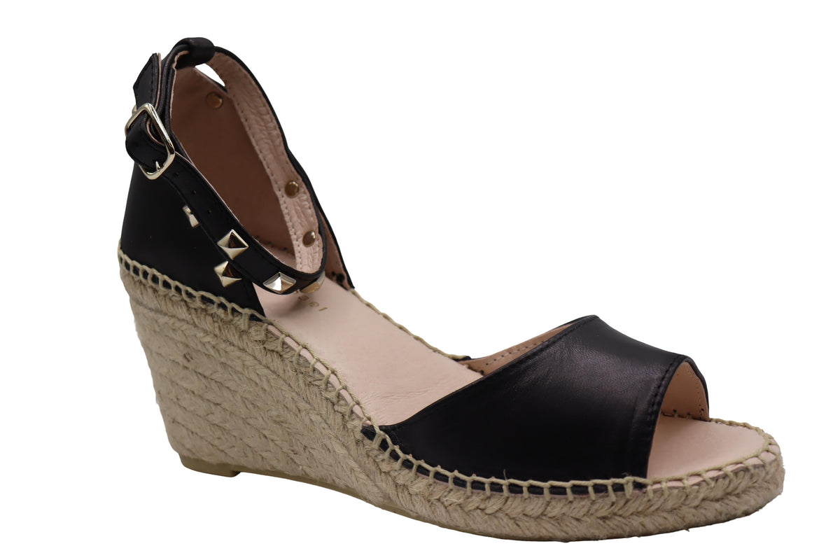 Eric Michael Val Studded Woven Wedge