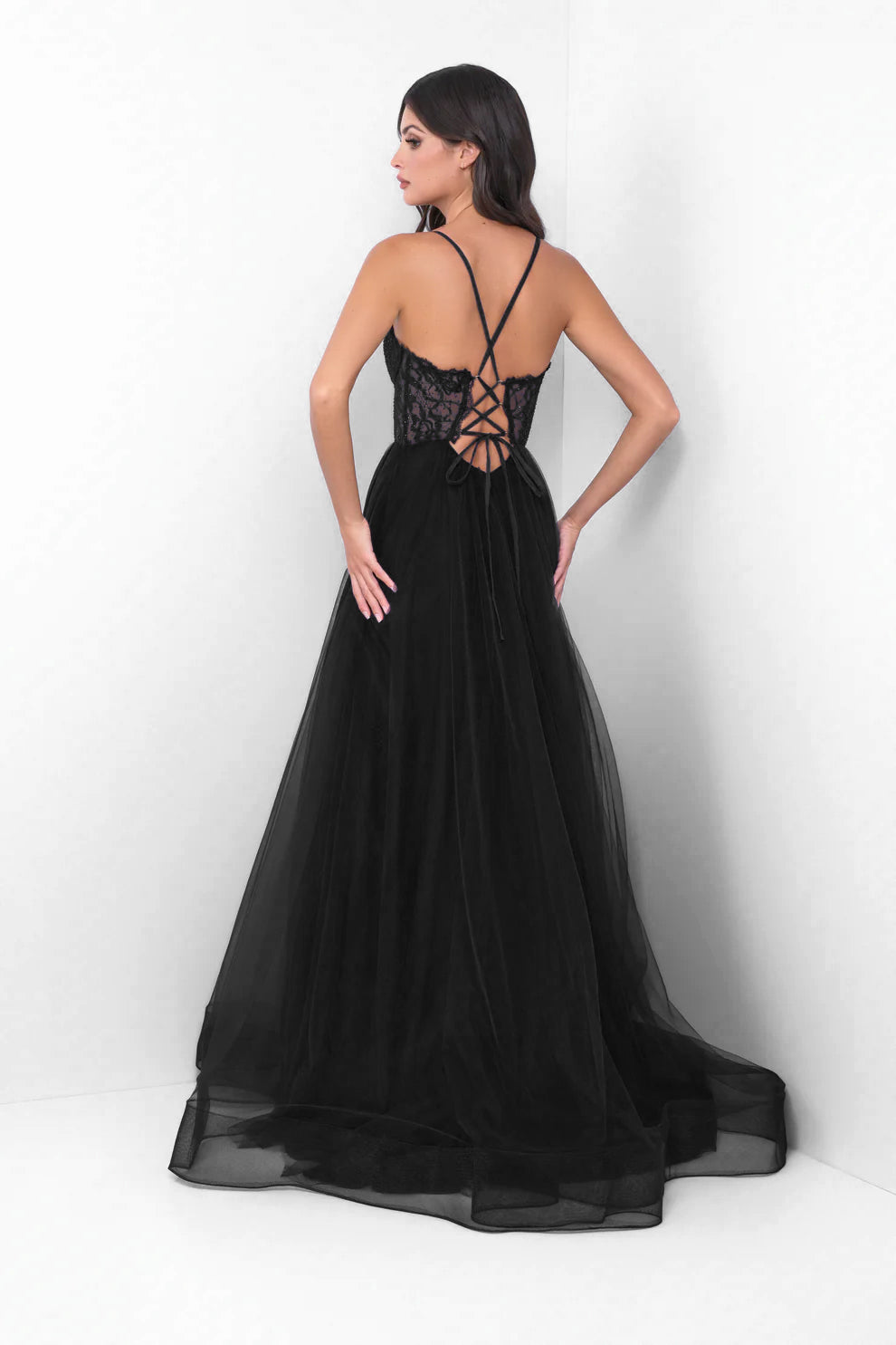 Dani Gown - Black - A-Line Tulle Lace Formal Dress