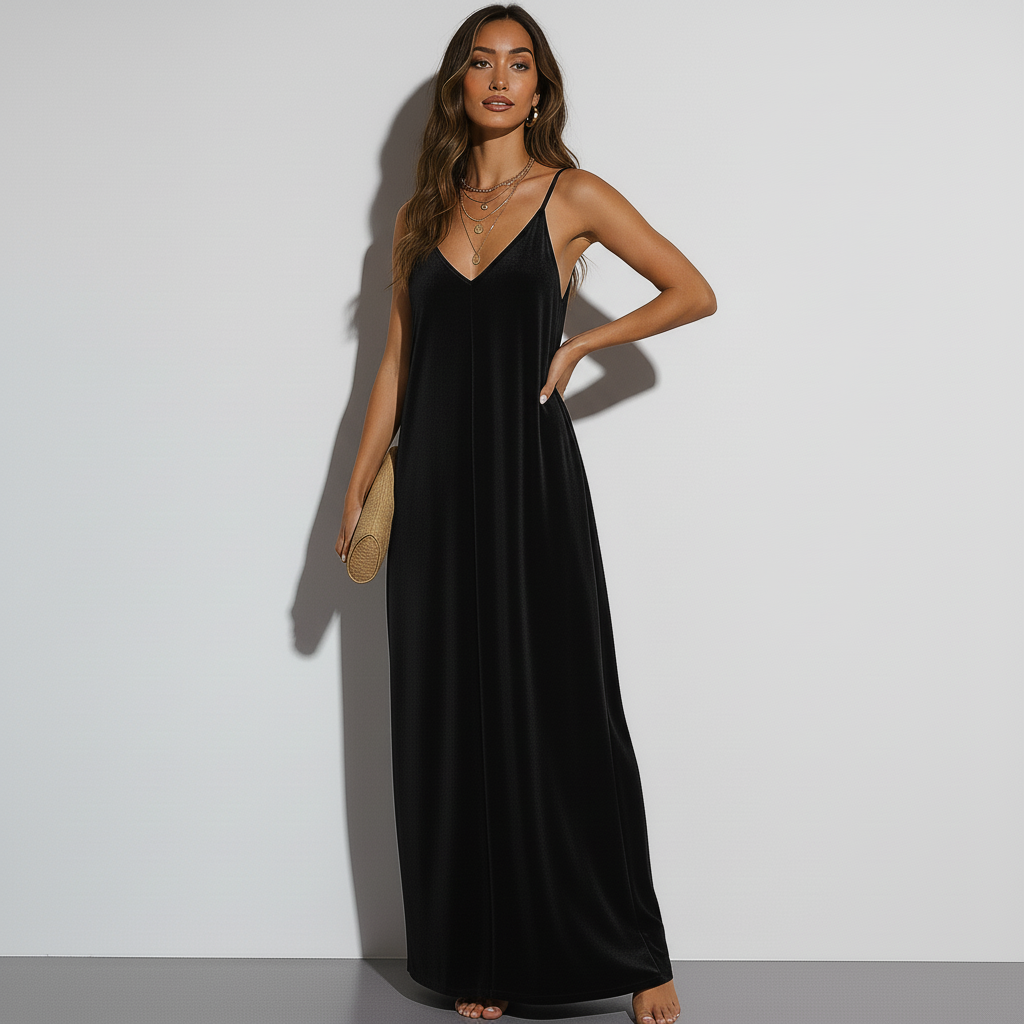 Goddess Gown - Black Velvet