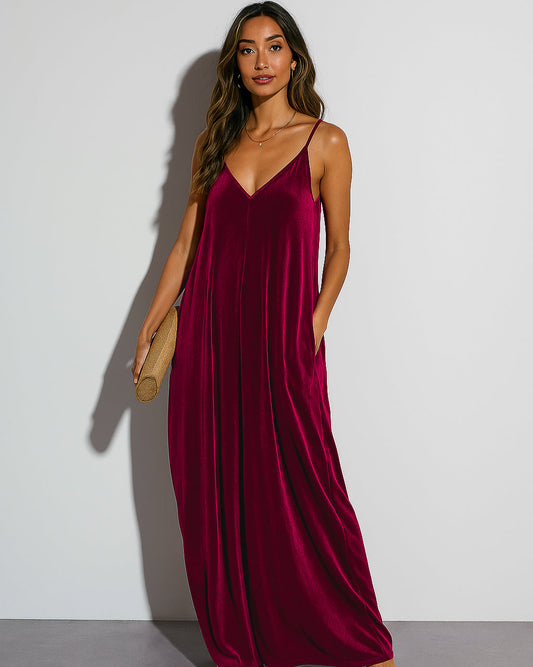 Goddess Gown - Crimson Velvet