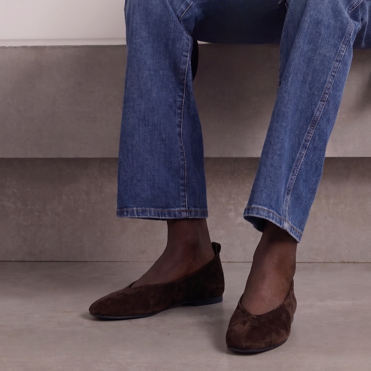 Erika Suede Ballet Flats - Brown