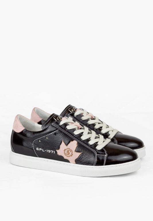 Sepol Women's Fresh Leather Sneaker Black