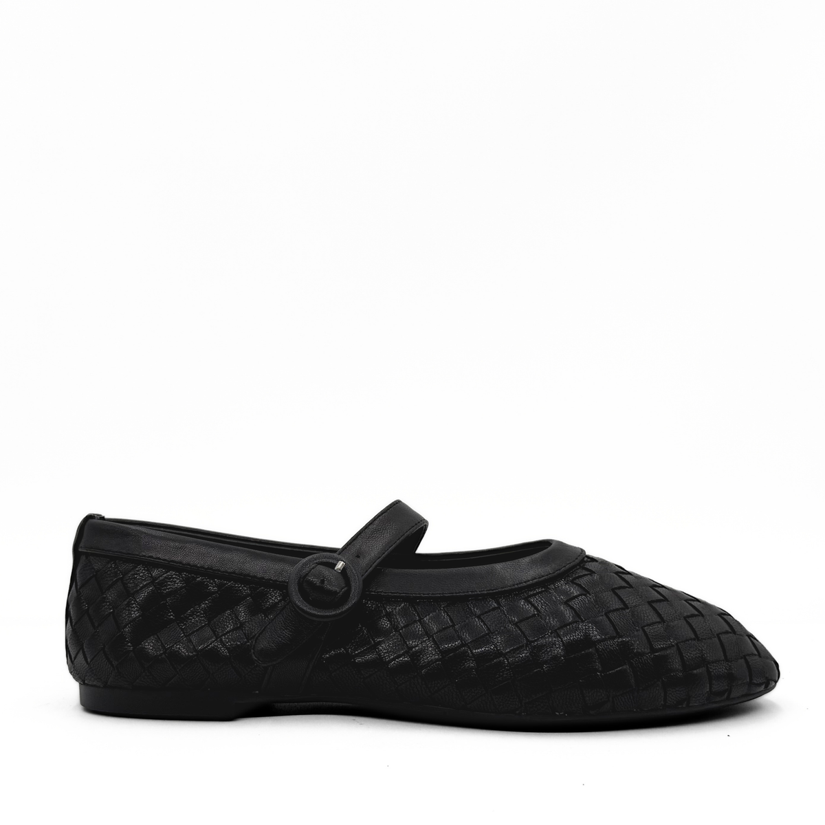 Rena Woven Mary Janes - Black