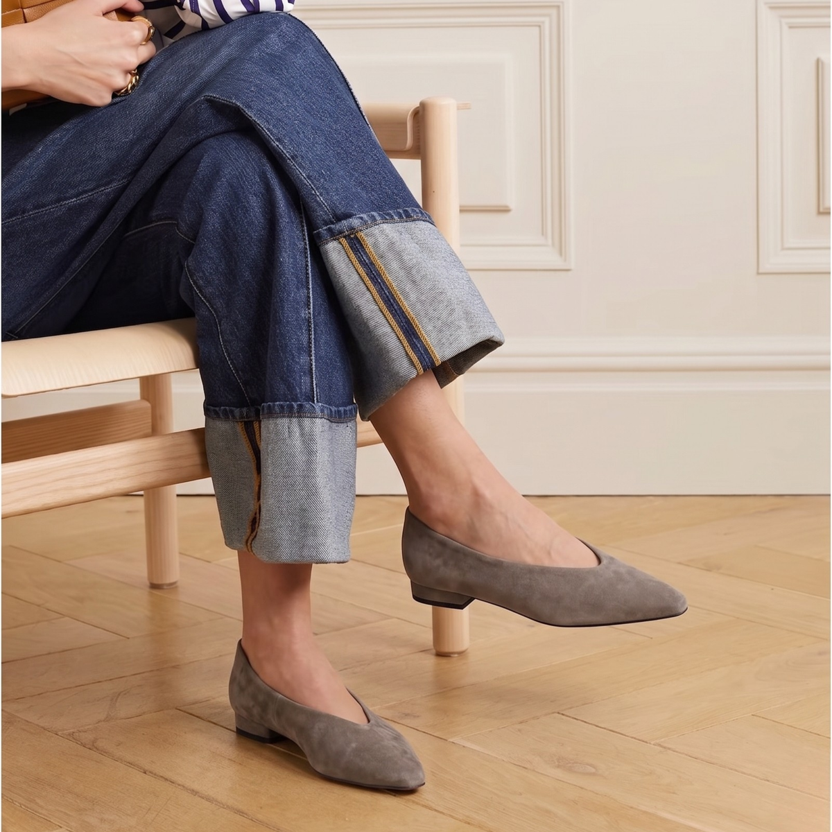 Riley Suede Ballet Flats - Taupe Suede