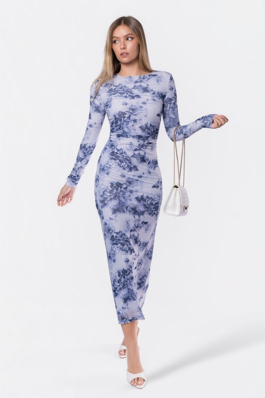 Romina Dress (White/Grey)